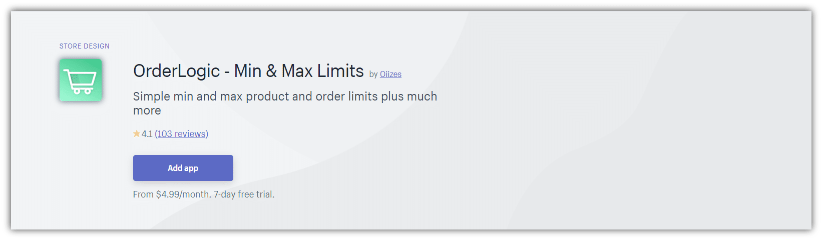  OrderLogic ‑ Min & Max Limits