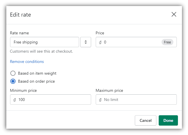 Shipping profile 18