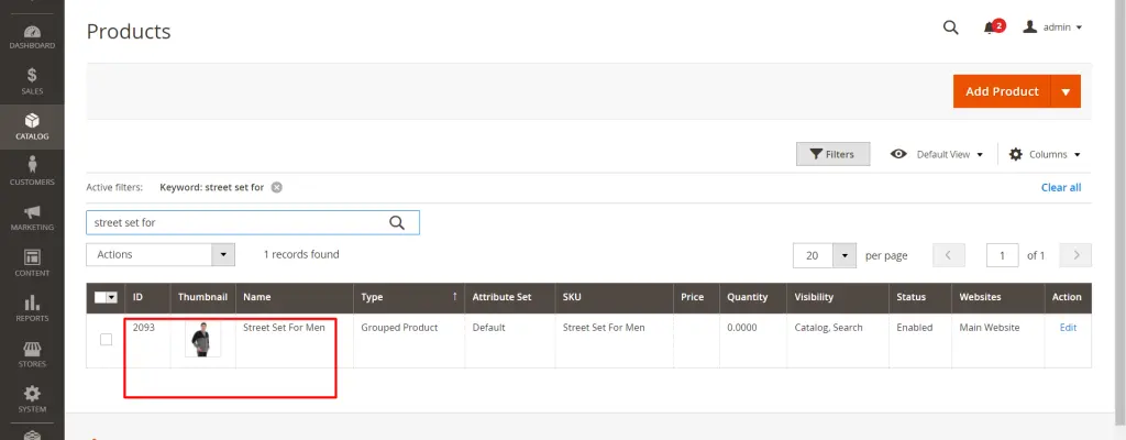 Magento Product Types Tutorial - Grouped Product and Virtual Product 12 verify the result in magento 2 dashboard
