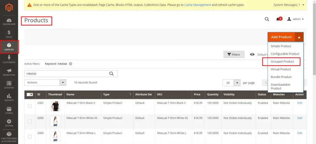 Magento Product Types Tutorial - Grouped Product and Virtual Product 7 choose the product type