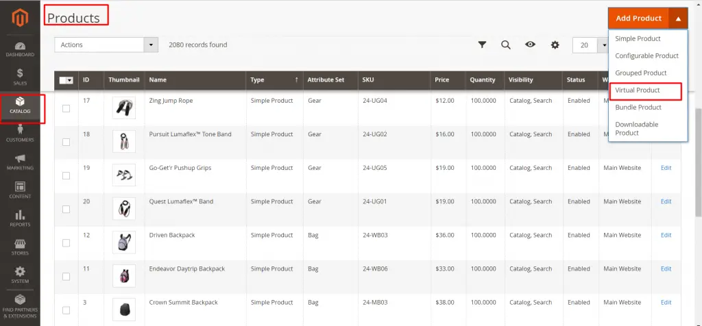 Magento Product Types Tutorial - Grouped Product and Virtual Product 14 choose product type in magento 2