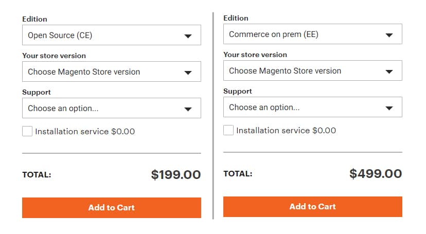 magento app pricing comparison