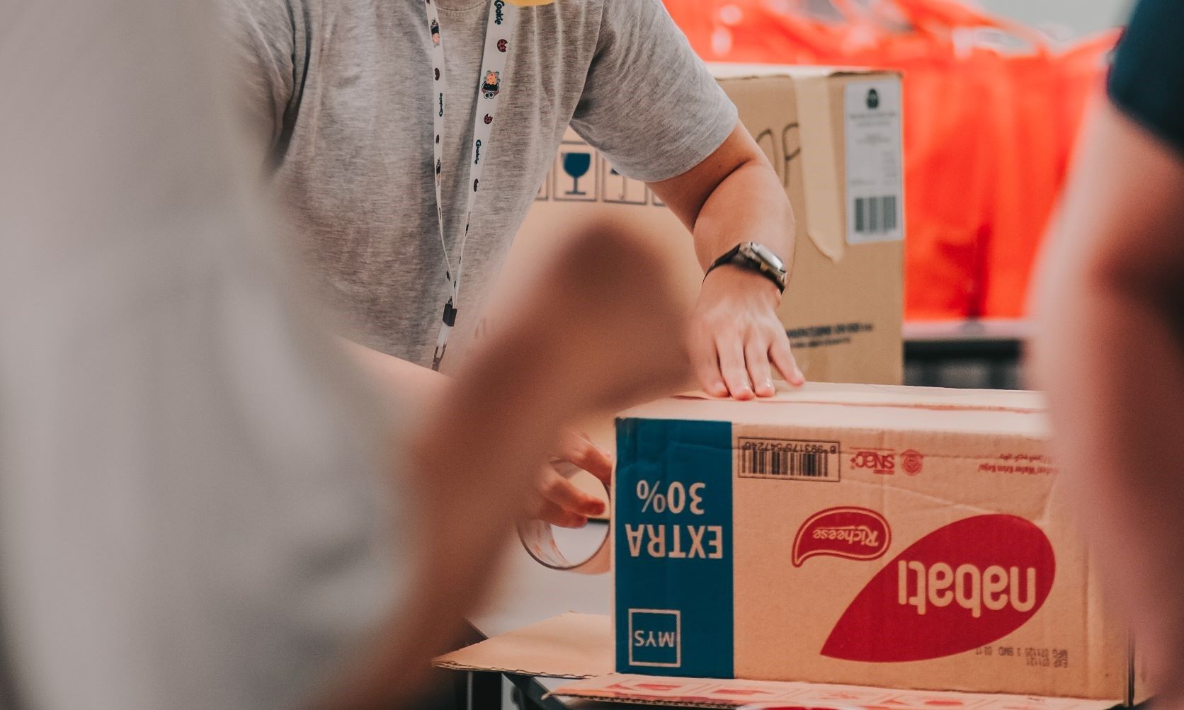 packing goods at the warehouse