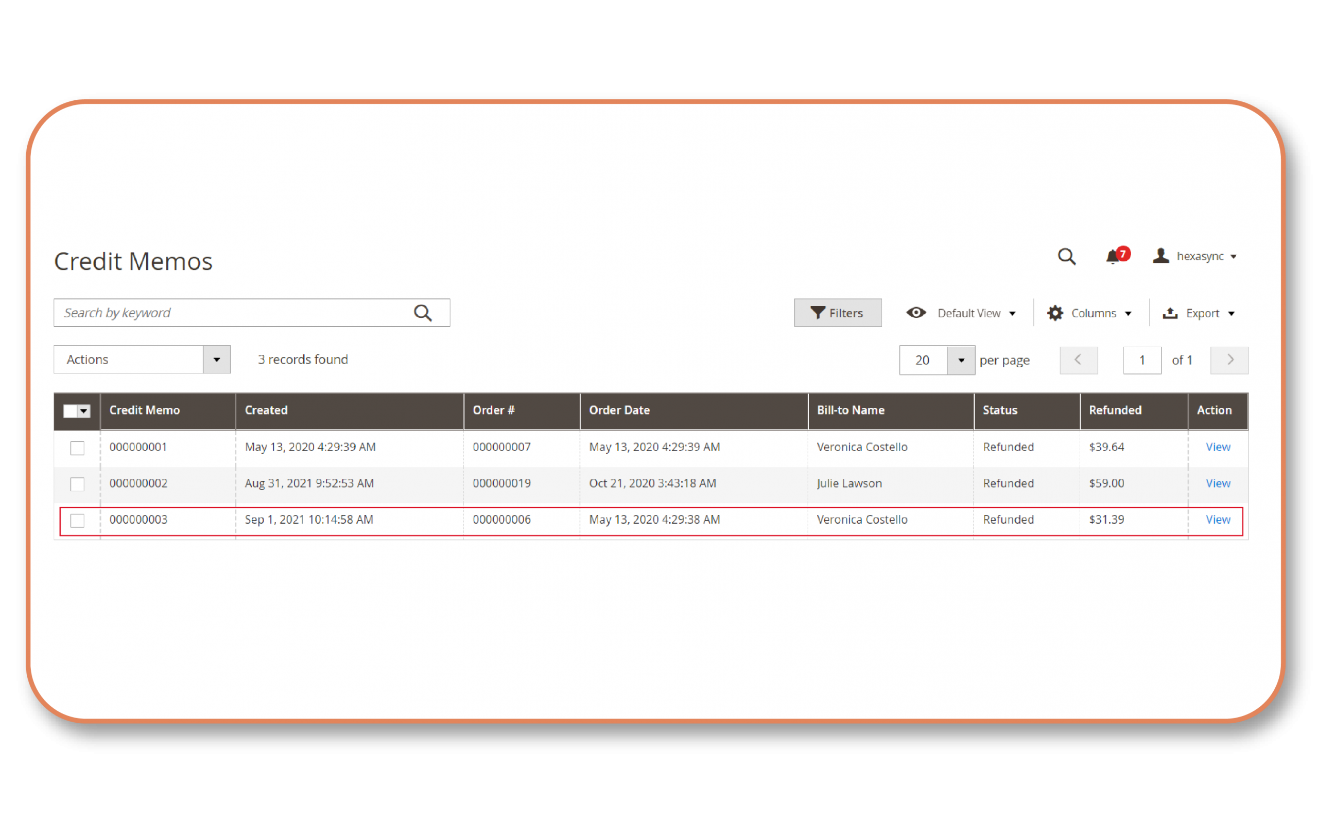 view partial refund in magento admin