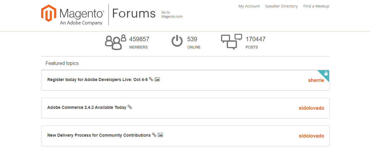 magento community forum