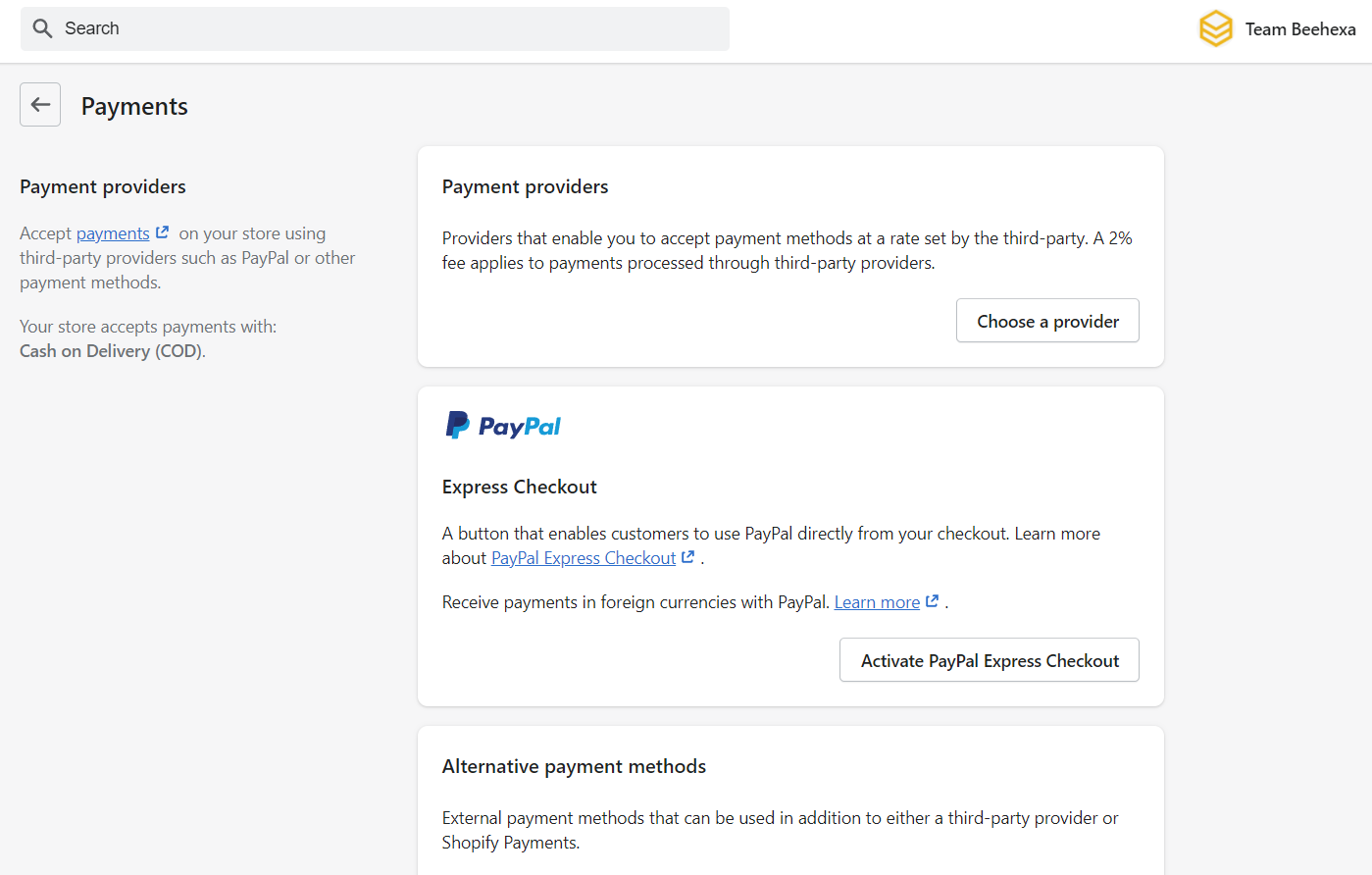 shopify admin