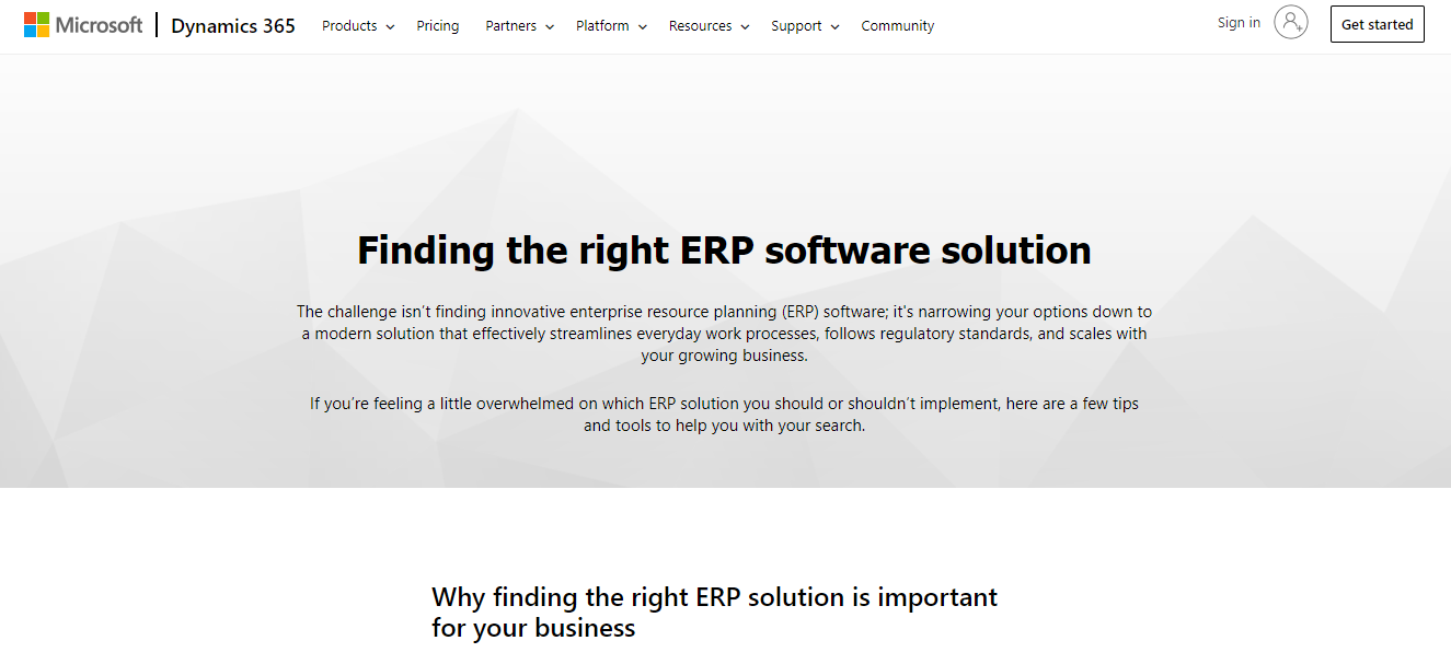 Microsoft ERP software