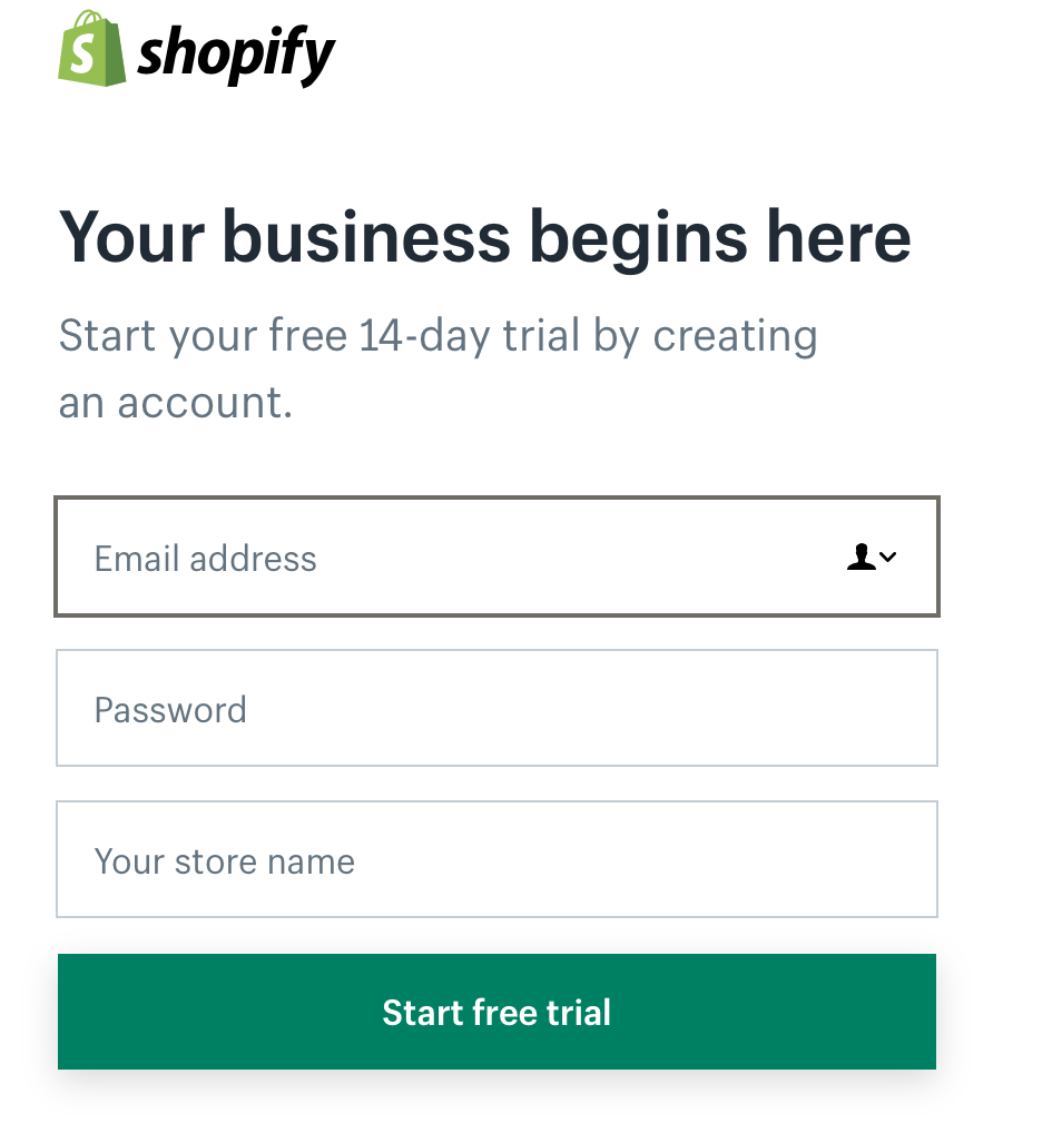 shopify register