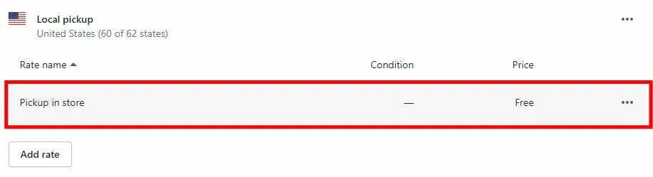 Disable shipping option for pick-up only products