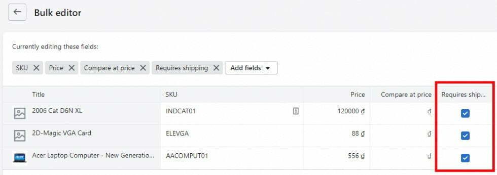 Disable shipping for specific products