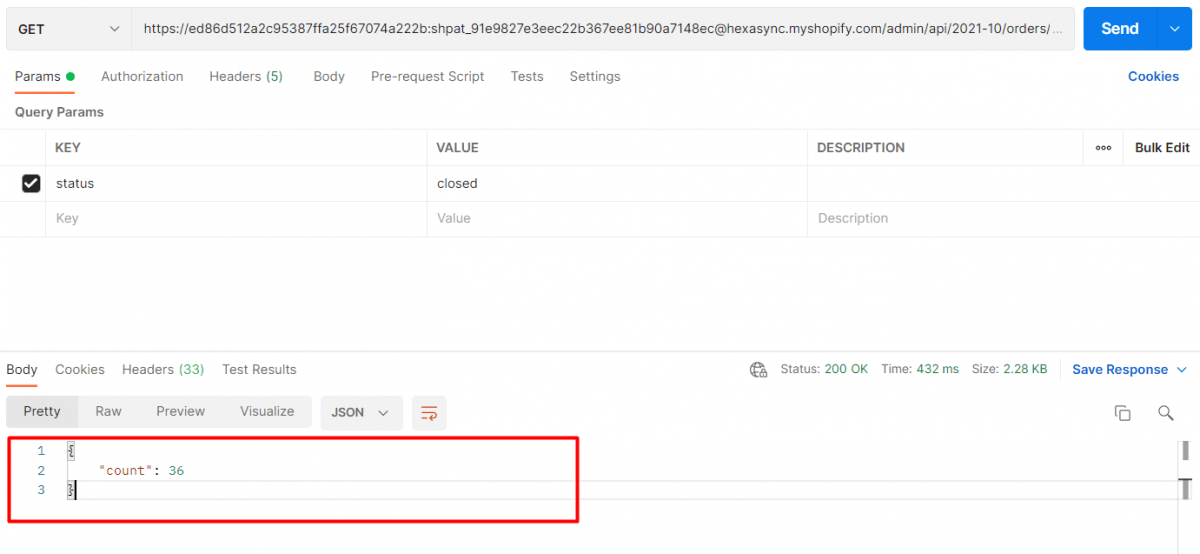 Shopify API 2024: How to count all orders using Postman - Beehexa