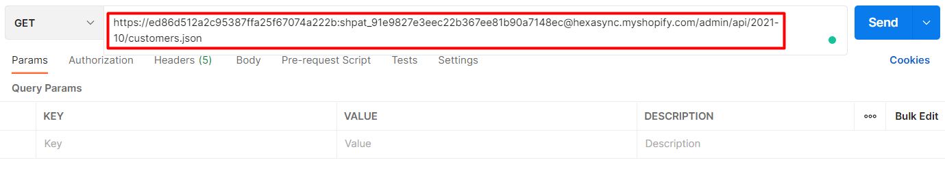 How to retrieve a list of all customers using Postman with Shopify API