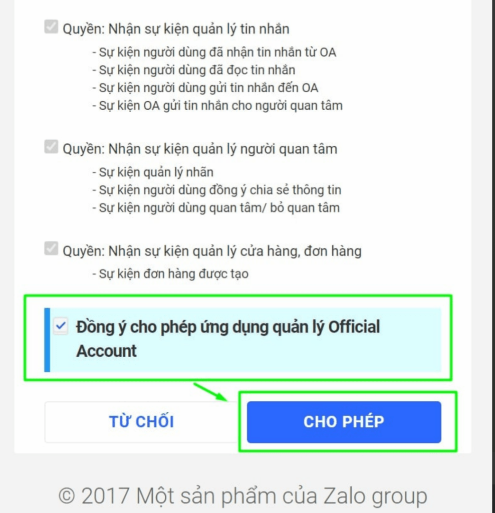 Zalo OA and FreshChat Integration using HexaSync Platform - User Guide 9 zalo authorization step 3