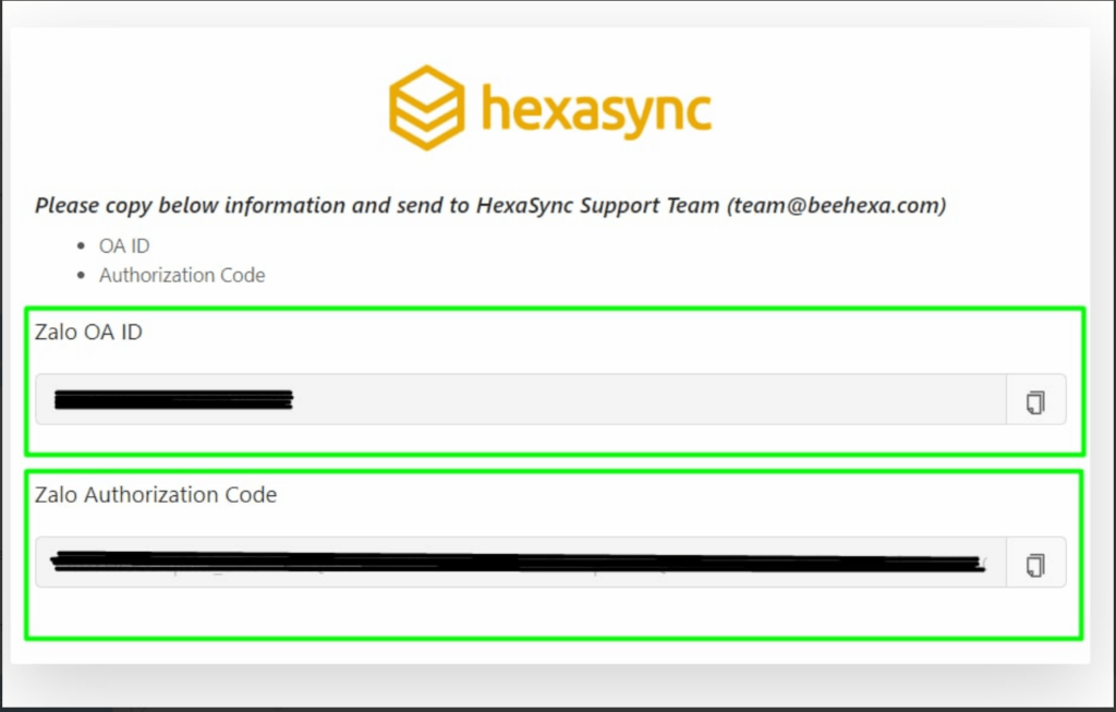 zalo authorization step 4