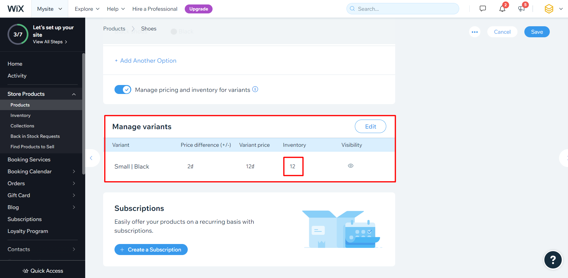 Wix API - How to increase or decrease inventory using Postman