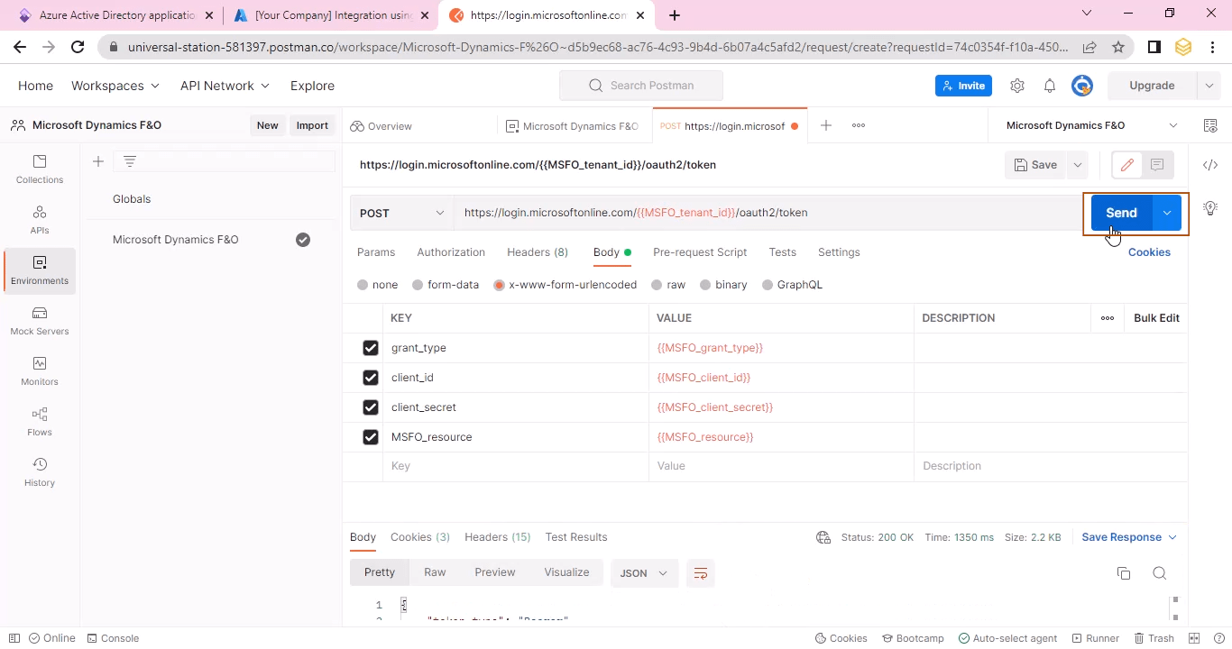 Generate an Access Token in Azure Active Directory