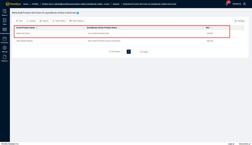 QuickBooks Online - Ecwid: Product SKU Not Matched 1 beehexa screenshot 22