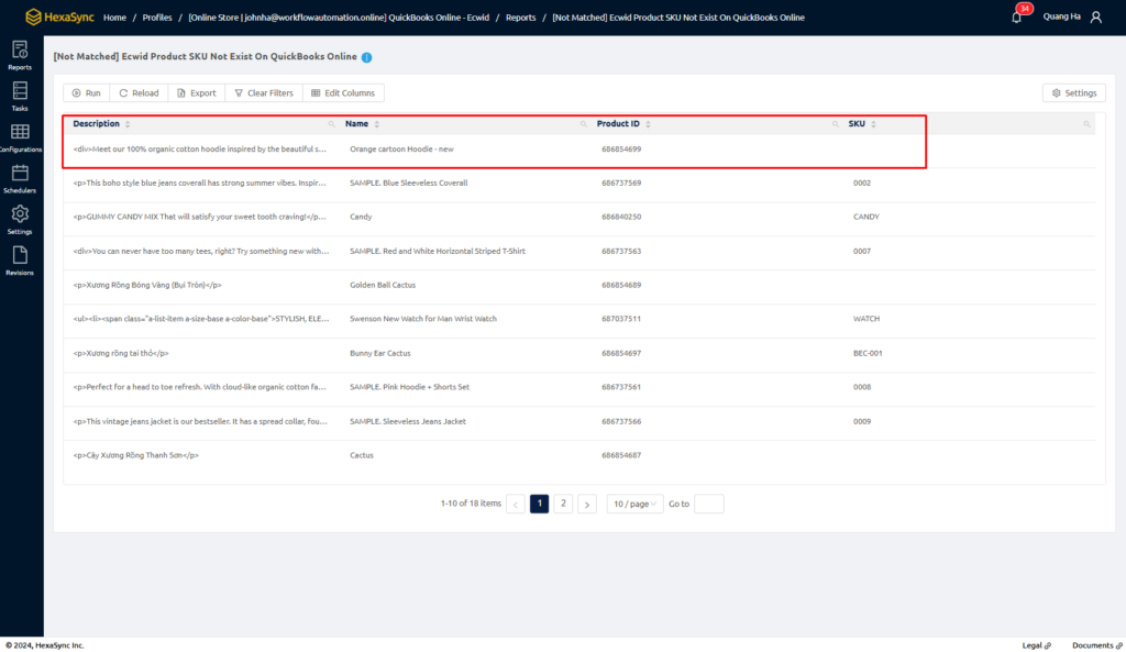 QuickBooks Online - Ecwid: Product SKU Not Matched 2 beehexa screenshot 23