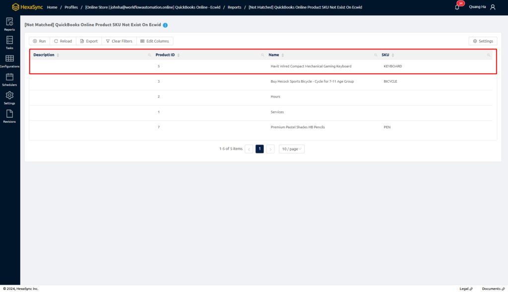 QuickBooks Online - Ecwid: Product SKU Not Matched 3 beehexa screenshot 24
