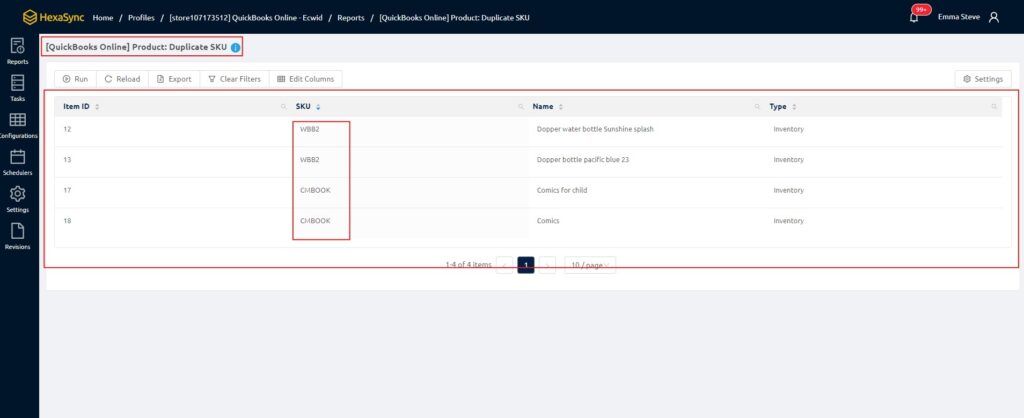 How to edit Product Duplicate SKUs in QuickBooks Online 11 beehexa duplicate sku report hexasync