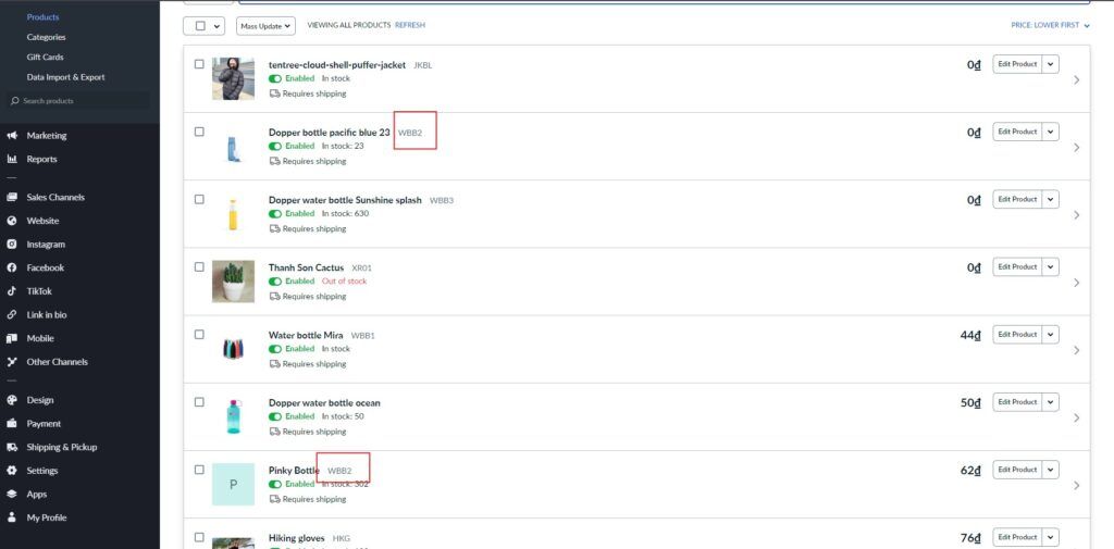 How to Edit Duplicate SKU Products in Ecwid 3 beehexa how to edit duplicate skus in ecwid