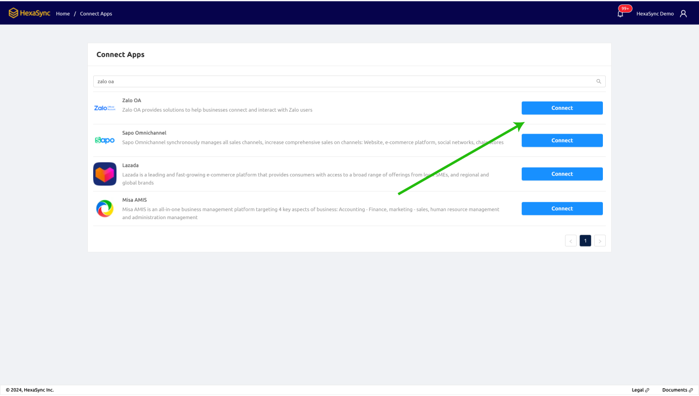How to Authorize HexaSync to Connect to Your Zalo OA 2 beehexa zalo1