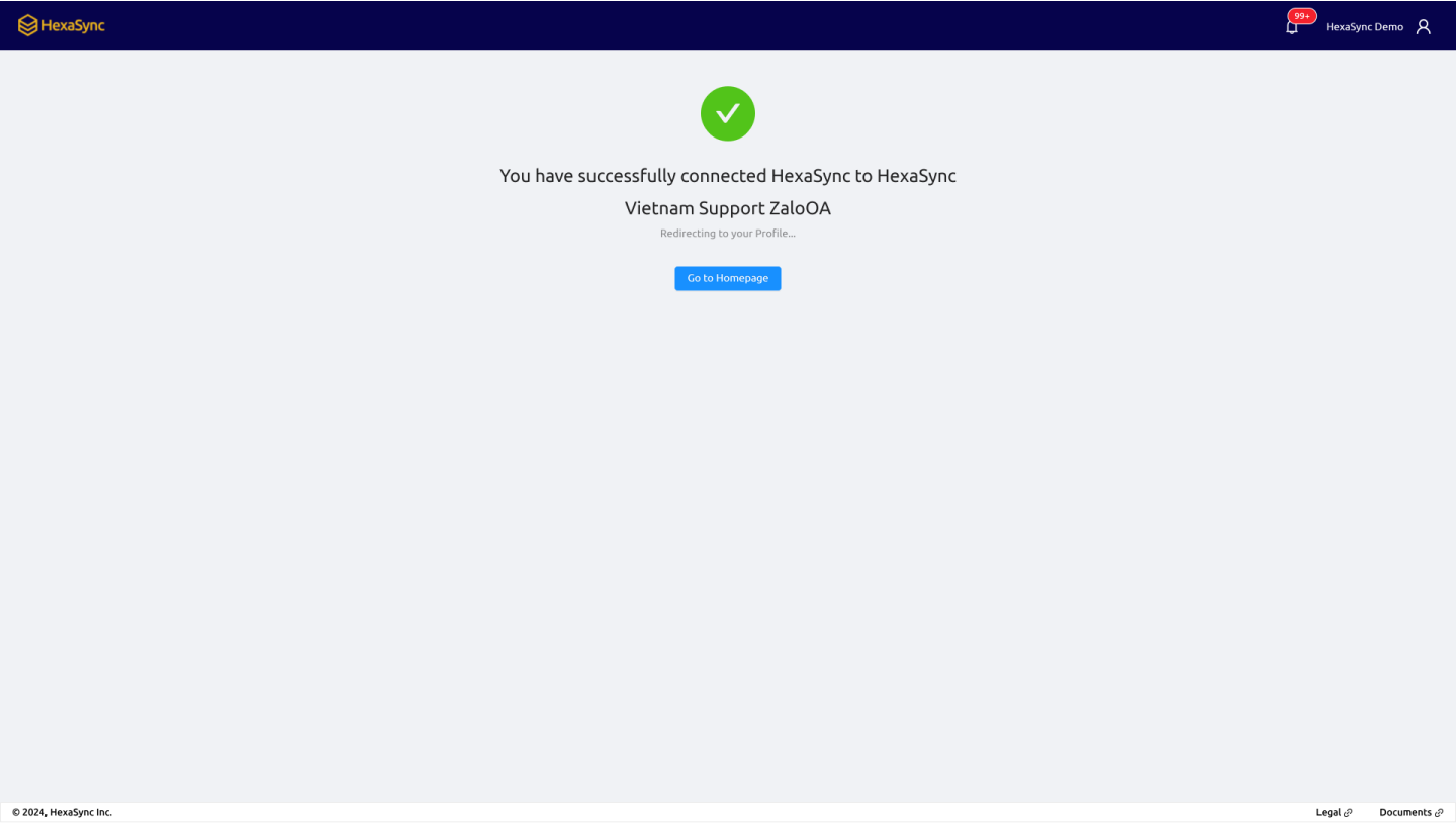 How to Authorize HexaSync to Connect to Your Zalo OA 5 beehexa zalo4