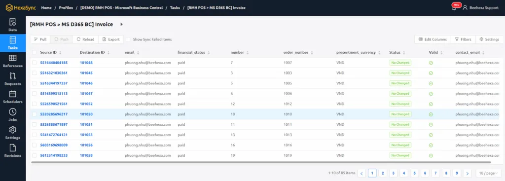 [Figure 09: Invoice Sync History Checking]