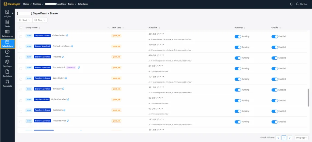 H2_hexasync schedulers